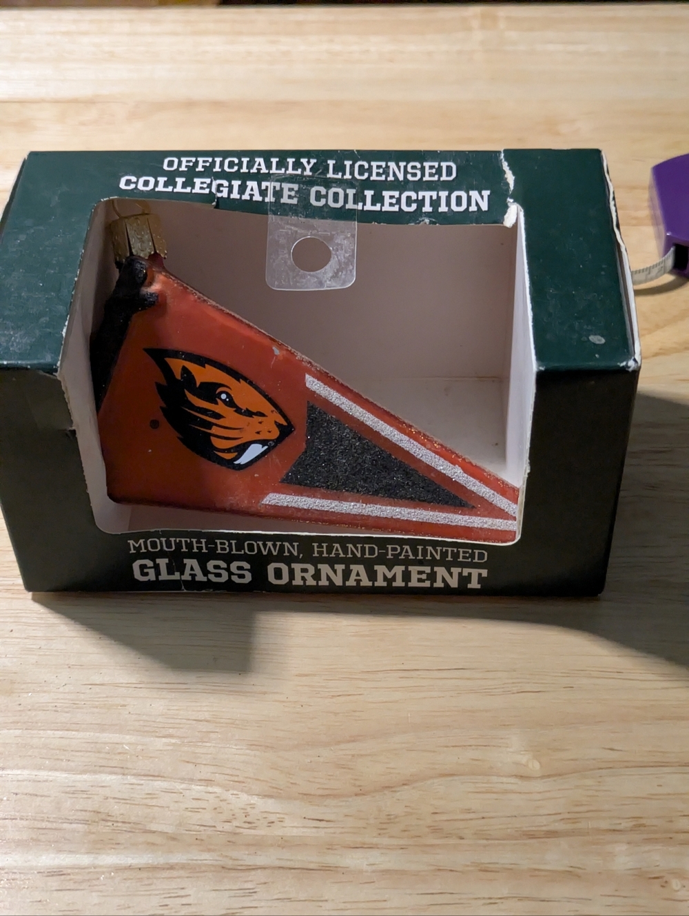 Oregon State University Beavers Glass Pennant Ornament